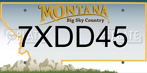 7XDD45 Montana License Plate