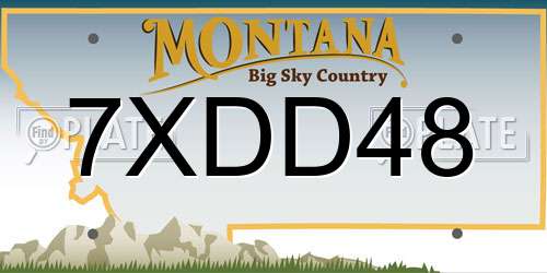 7XDD48 Montana License Plate