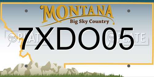 7XDO05 Montana License Plate