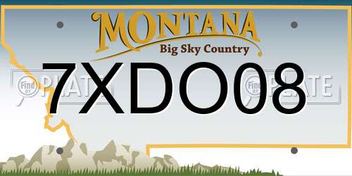 7XDO08 Montana License Plate