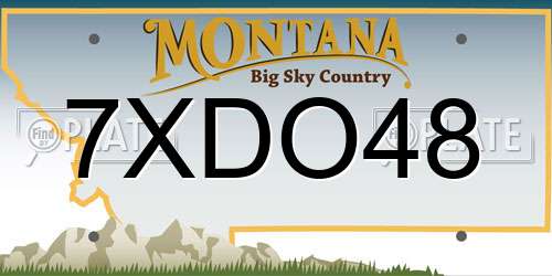 7XDO48 Montana License Plate