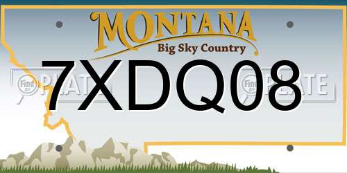 7XDQ08 Montana License Plate