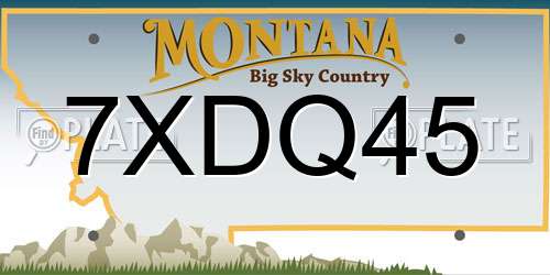7XDQ45 Montana License Plate