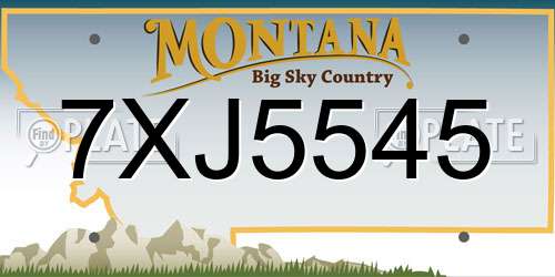 7XJ5545 Montana License Plate