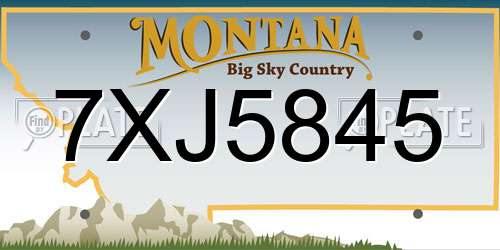 7XJ5845 Montana License Plate