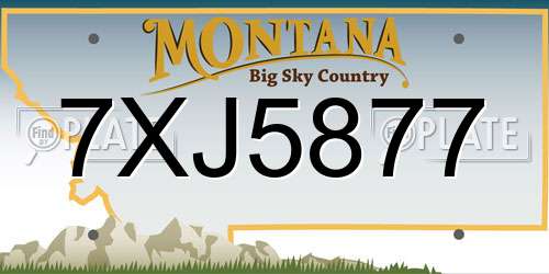 7XJ5877 Montana License Plate