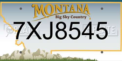 7XJ8545 Montana License Plate