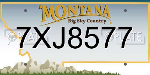 7XJ8577 Montana License Plate