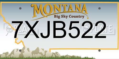 7XJB522 Montana License Plate