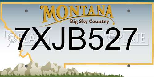 7XJB527 Montana License Plate