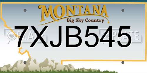 7XJB545 Montana License Plate