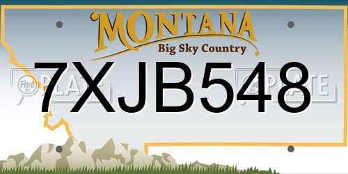 7XJB548 Montana License Plate