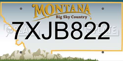 7XJB822 Montana License Plate