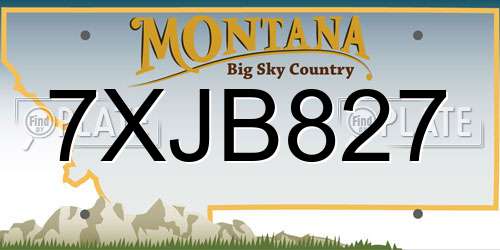 7XJB827 Montana License Plate
