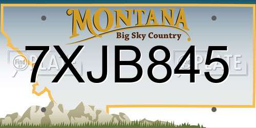 7XJB845 Montana License Plate