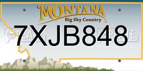7XJB848 Montana License Plate