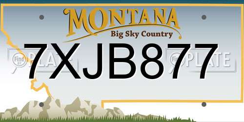 7XJB877 Montana License Plate