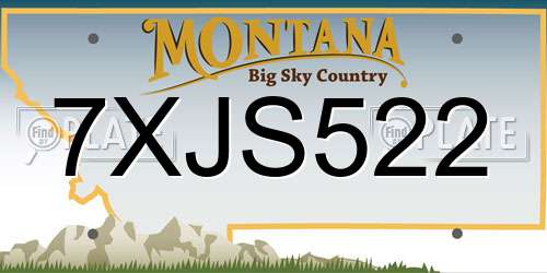 7XJS522 Montana License Plate
