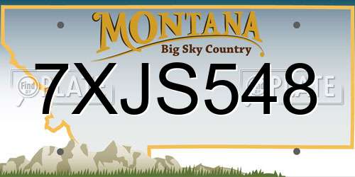 7XJS548 Montana License Plate