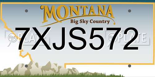 7XJS572 Montana License Plate