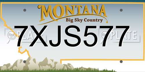 7XJS577 Montana License Plate