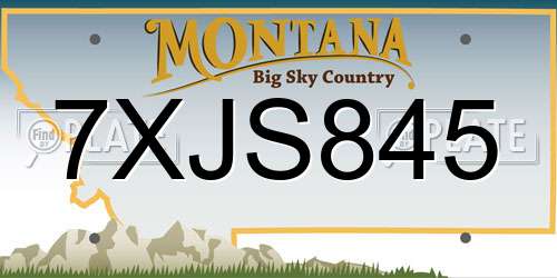 7XJS845 Montana License Plate