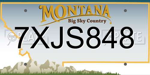 7XJS848 Montana License Plate