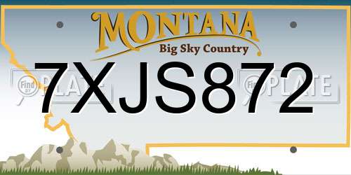 7XJS872 Montana License Plate