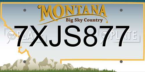 7XJS877 Montana License Plate