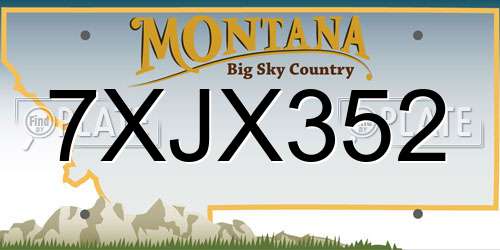 7XJX352 Montana License Plate