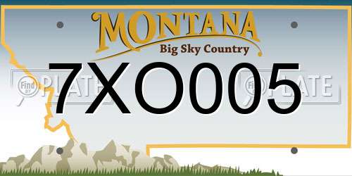 7XO005 Montana License Plate