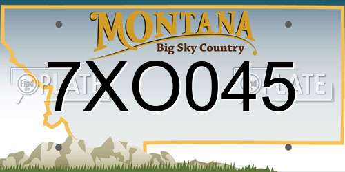 7XO045 Montana License Plate