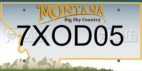 7XOD05 Montana License Plate