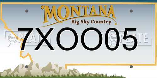 7XOO05 Montana License Plate