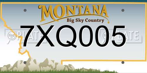 7XQ005 Montana License Plate