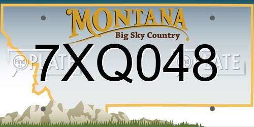 7XQ048 Montana License Plate