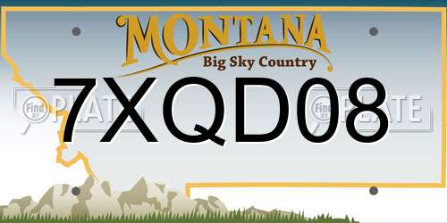 7XQD08 Montana License Plate