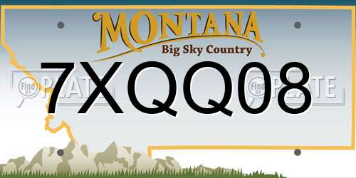 7XQQ08 Montana License Plate