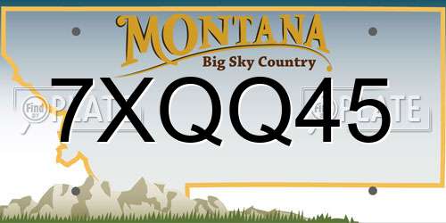 7XQQ45 Montana License Plate