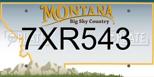 7XR543 Montana License Plate