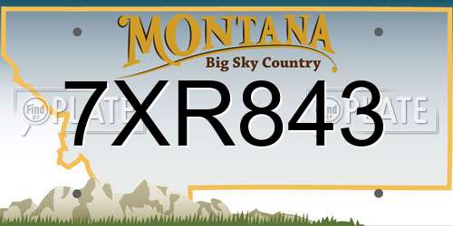 7XR843 Montana License Plate