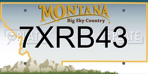 7XRB43 Montana License Plate