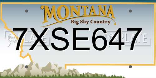 7XSE647 Montana License Plate