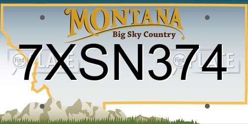 7XSN374 Montana License Plate