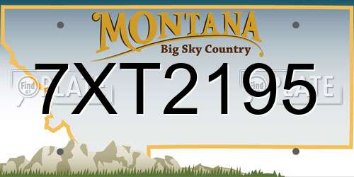 7XT2195 Montana License Plate