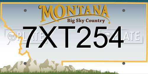 7XT254 Montana License Plate