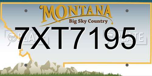 7XT7195 Montana License Plate