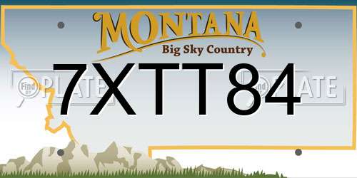 7XTT84 Montana License Plate
