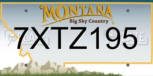 7XTZ195 Montana License Plate