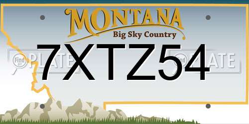 7XTZ54 Montana License Plate